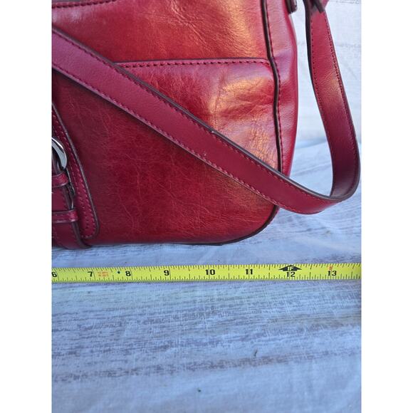 Merona Red Handbag Shoulder Purse with Front Pocket 13 Inch - Picture 6 of 6